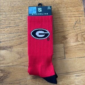 Georgia Red and Black Casual Crew Socks with Logo